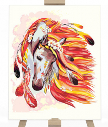 Картина по номерам 50х40 см "Вогняний кінь" Danko Toys KpN-01-07 (433709)