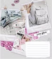 Зошит шкільний у лінійку. 18 аркушів. Girls lifestyle (Укр) Школярик 00-00075569 (4820006470470) (479704)