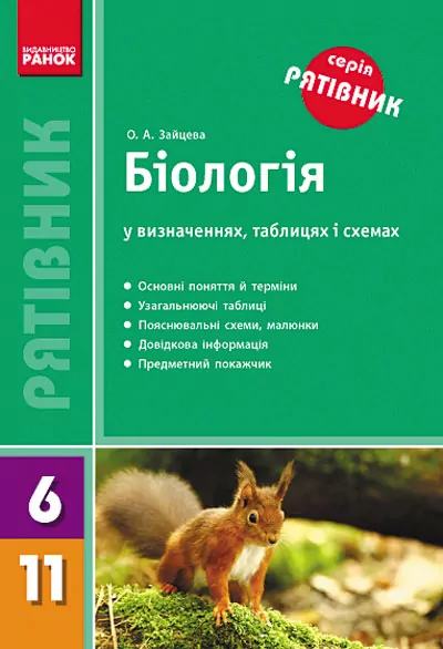 Рятівник Біологія у визначеннях таблицях і схемах 6-11 клас (Укр) Ранок Ш109024У (9786170920270) (221705)
