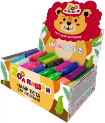 Тісто для ліплення ZOOліпашки Лев (шоу-бокс 12 кольорів, 60 стіків по 20 г) Зірка 140210 (2000001402108) (465315)
