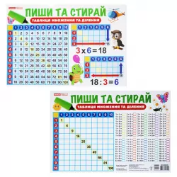 Тренажер Пиши та стирай Таблиця множення (Укр) Ранок 13104220У (4823076146900) (352223)