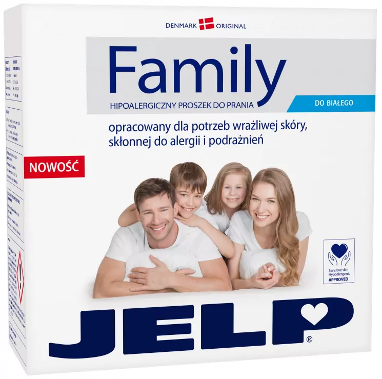 Гіпоалергенний пральний порошок для білого. Family 2,24 кг JELP (5713183900290) (479436)