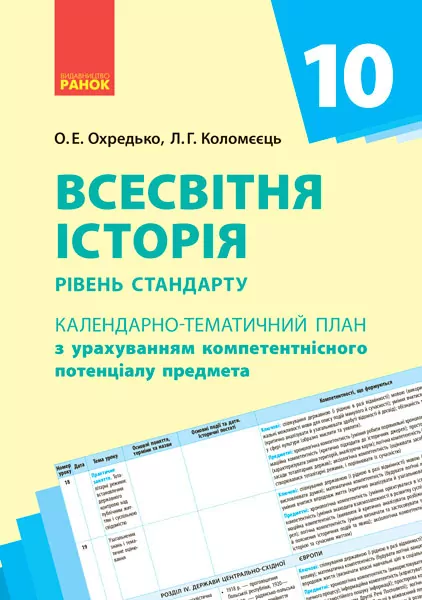 Всесвітня історія 10 клас РКП Ранок Г812036У (9786170942227) (295237)