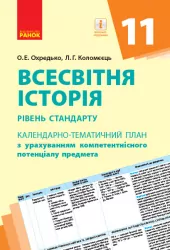 Календарно-тематичний план. Всесвітня історія 11 клас (Рівень стандарту) (Укр) Ранок Г812046У (9786170950697) (310647)