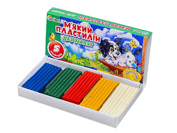 Пластилін м'який Кроха з воском 5 кольорів Міцар Ц348015У (4820175685576) (207151)
