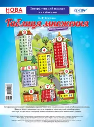 Наочні посібники Таблиця множення Інтерактивний плакат з наліпками (Укр) Основа ЗПП044 (2712710029957) (313656)