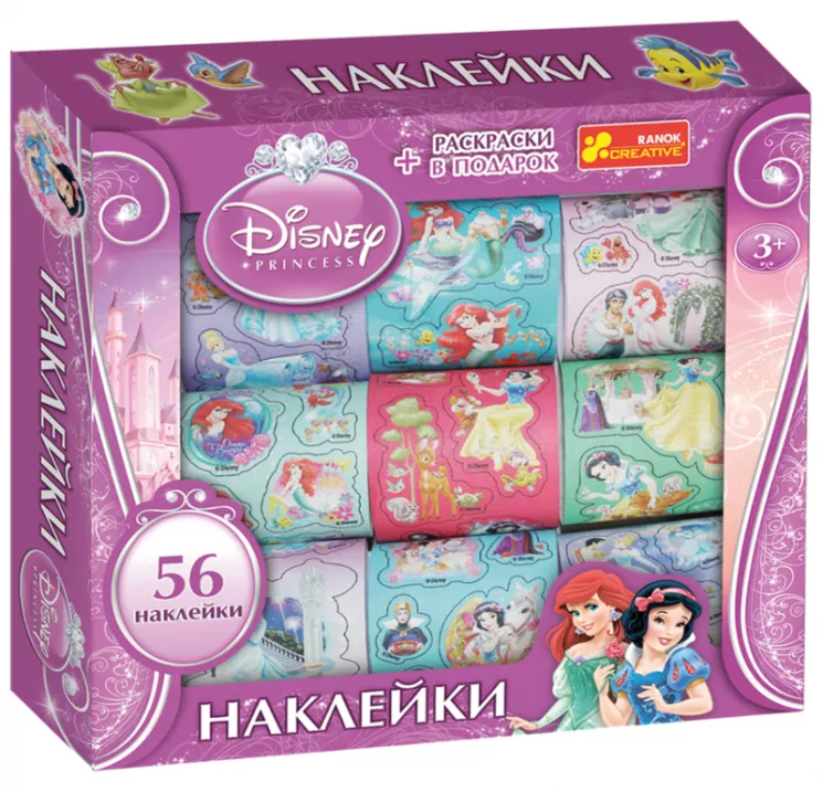 Наклейки в коробці Дісней "Принцеси" 14153104Р Ranok-Creative (4823076111595) (207063)