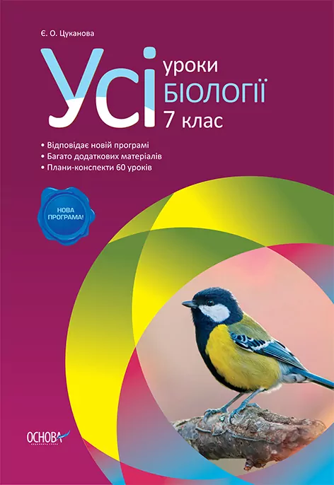 Усі уроки біології 7 клас ПБУ004 Основа (9786170024954) (231073)