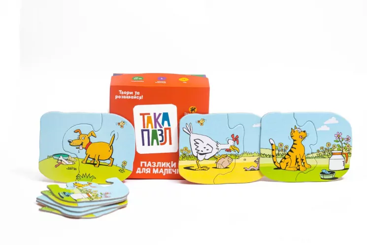 Пазлики для малечі Така Пазл Песик, Котик, Курочка (Укр) ТАКА МАКА 190001-UA (4820211960247) (471675)