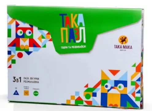 Така Пазл Набір 3 в 1 Зелений (Укр) ТАКА МАКА 210001-UA (4820211960209) (471676)
