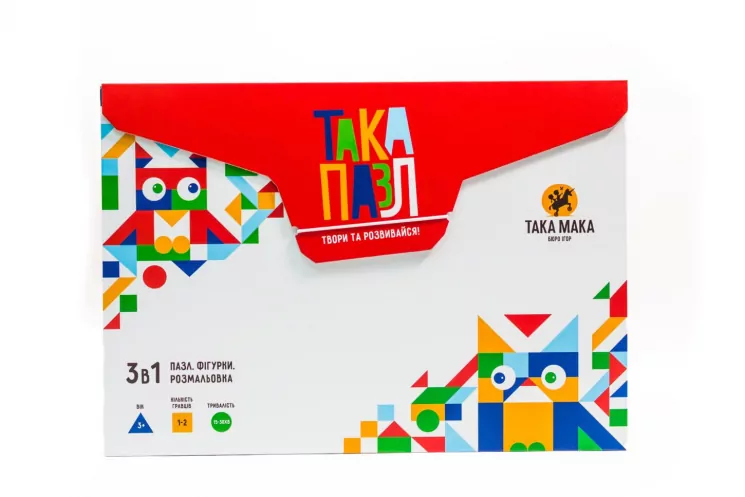 Така Пазл Набір 3 в 1 Червоний (Укр) ТАКА МАКА 200001-UA (4820211960186) (471678)