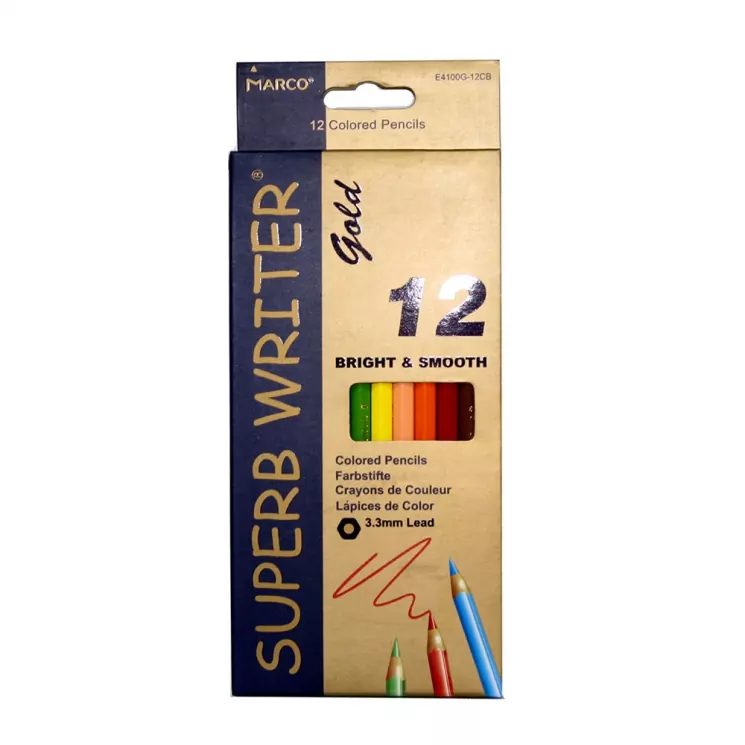 Олівці 12кольорів "Superb writer Gold" Marco E4100G-12СВ (6951572919365) (342979)