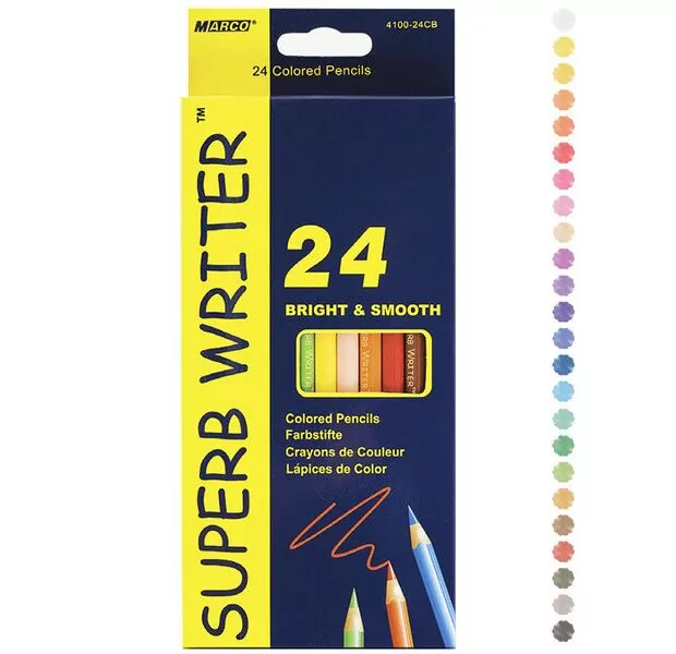 Олівці кольорові 24 кольори "Superb writer". Marco 4100-24СВ (6951572900615) (278688)