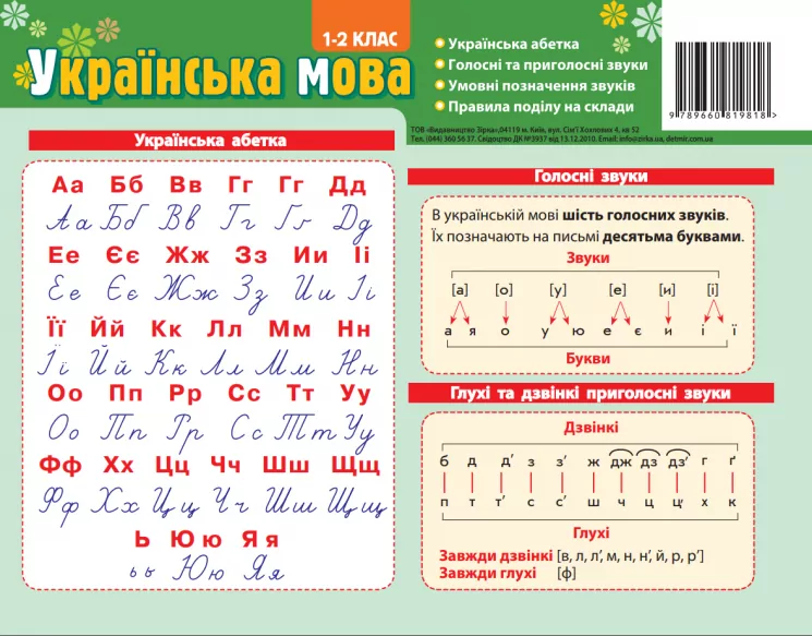 Картонка-підказка Абетка Українська мова 20*15 см Зірка 66439 (9789660819818) (286293)