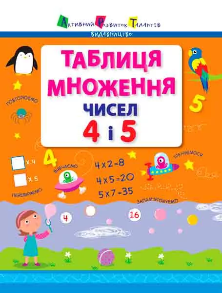 Таблиця множення чисел 4 і 5 (Укр) АРТ НШ11202У (9786177459018) (267697)