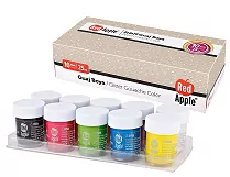 Фарба Гуаш перламутрова 10 кольорів по 25ml в баночках. Red Apple (8698954028953) (460911)