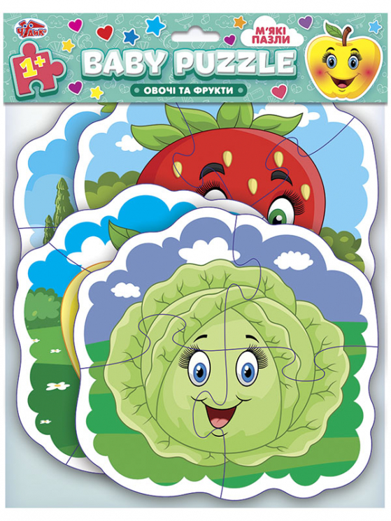 М'які пазли.Baby puzzle Овочі та фрукти. Чудик 10155010У (4823076149543) (443806)