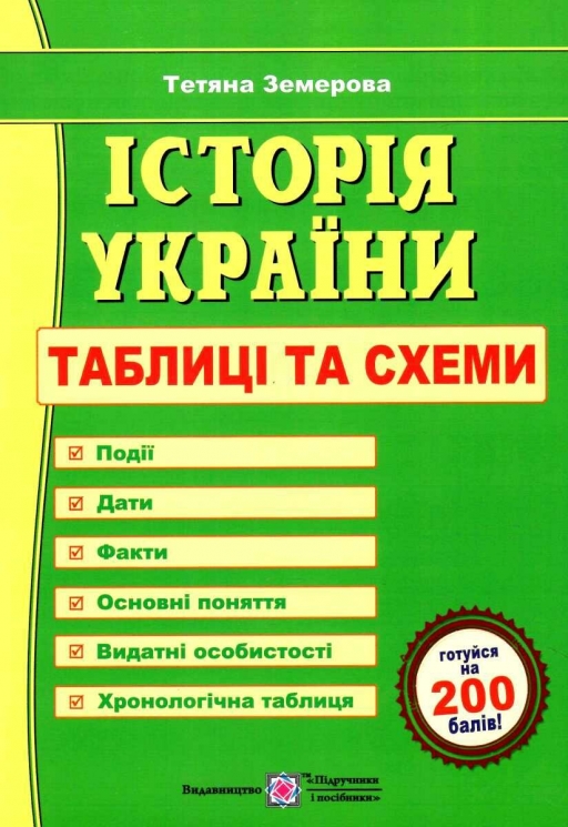 ЗНО Історія України. Таблиці та схеми. Земерова Т.Ю. (Укр) ПІП (9789660741133) (496910)