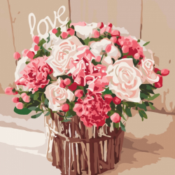 Картина по номерам Букети, натюрморти "Троянди кохання" 40х40 см Ідейка КНО2074 (4823104307532) (447110)