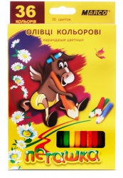 Олівці кольорові 36 кольорів "Пегашка". Marco 1010-36СВ (4820155650037) (279812)