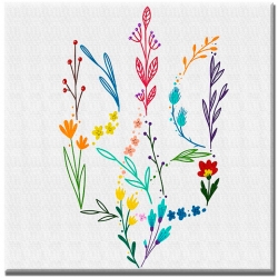 Герб в квітах. Олена Жук. Постер на полотні 30х30 см (Укр) Brushme (9995482111416) (496013)