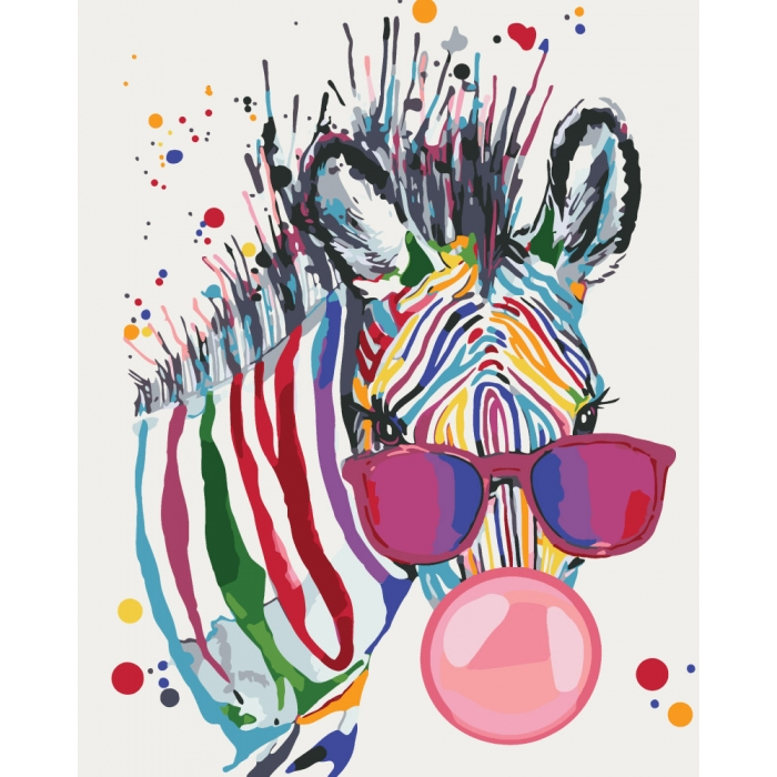 Яскрава зебра. Набір для розпису по номерах 40х50 см Ідейка КНО4071 (4823104301936) (447123)