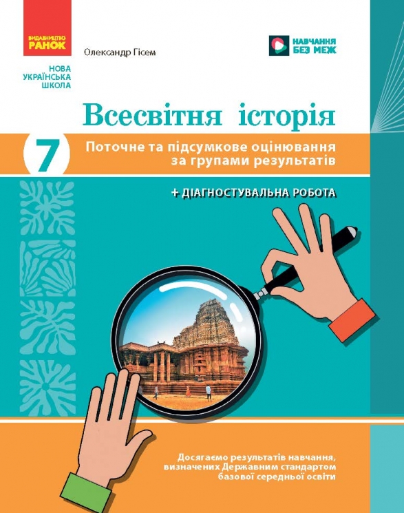 НУШ Всесвітня історія 7 клас. Поточне та підсумкове оцінювання за групами результатів + діагностувальна робота – Олександр Гісем