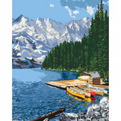 Гірське озеро. Картина за номерами. 40х50 см Ідейка КНО2223 (4823104303633) (445231)