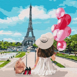 Картина за номерами "Гуляючи вулицями Парижа" в обкладинці 40х40 см Ідейка КНО4756 (4823104324249) (445632)