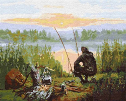 Картина за номерами "Відпочинок біля річки" в обкладинці 40х50 см Ідейка КНО2241 (4820143946494) (445237)