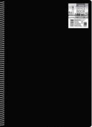 Блокнот для нотаток ф.А6, бок.пружина, 80 арк. офсет, обкладинка чорний пластик (267243)