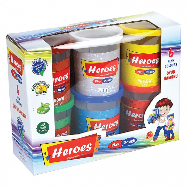 Тісто Heroes ігрове 6 кольорів 125 гр. Play Dough (8681655545119) (460944)