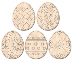 Яйце пасхальне звичайне з магнітом в асортименті. Дерев'яна розмальовка Зірка 102687 (2000001026878) (291449)