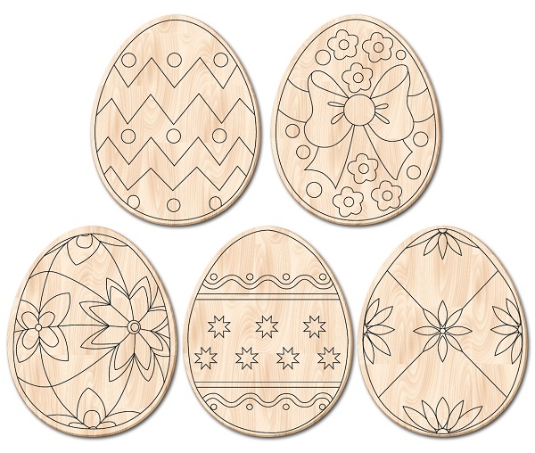 Яйце пасхальне звичайне з магнітом в асортименті. Дерев'яна розмальовка Зірка 102687 (2000001026878) (291449)