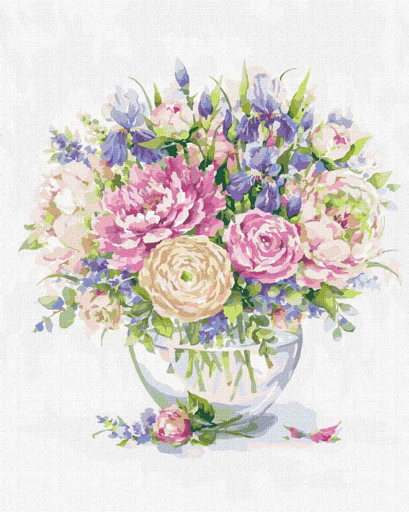 Картина за номерами "Піони та іриси" 40х50 см Ідейка KHO3139 (4823104326786) (474953)