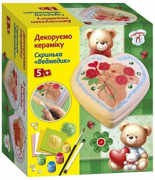 Скринька «Ведмедик». Декоруємо кераміку (Укр) Ranok-Creative (4827476909738) (557058)