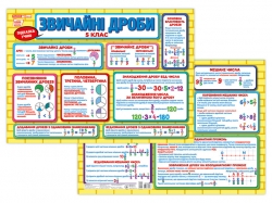 Звичайні дроби 5 клас. Підказка учню (Укр) Ранок (4823277588967) (501059)