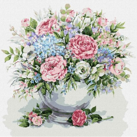 Картина за номерами "Насолоджуючись ароматом" 40х40 см Ідейка KHO3175 (4823104328254) (474960)