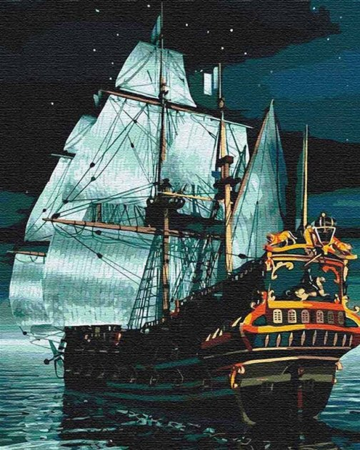 Картина за номерами "Флагман вночі" в обкладинці 40х50 см Ідейка КНО2733 (4823104304036) (445460)