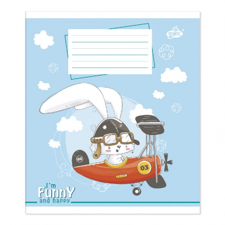 Зошит учнівський Бріск 12 аркушів, коса лінія ТВ-107 №2202 "Мультяшка" (463861)