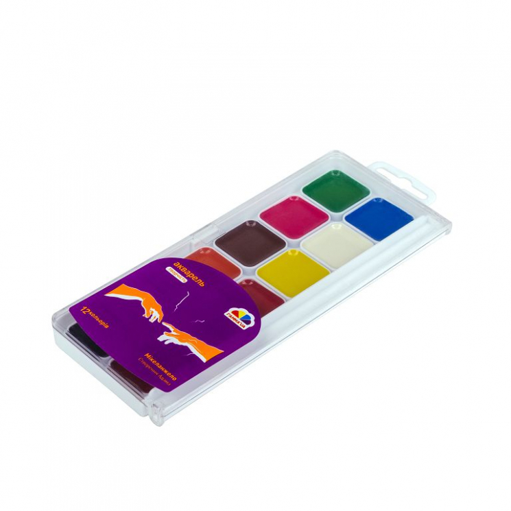 Акварель медова Творчість 12 кольорів без пензля (Укр) ГАММА'UA 400102 (4820219213000) (454362)