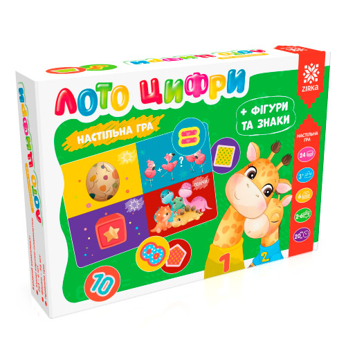 Лото Цифри + фігури, знаки та асоціації. Настільна гра (Укр) Зірка (4820283960305) (435573)