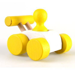 Каталка дерев`яна "Гоночна машина" жовта ТАТО КТ-008 Ж (2000001181805) (314776)