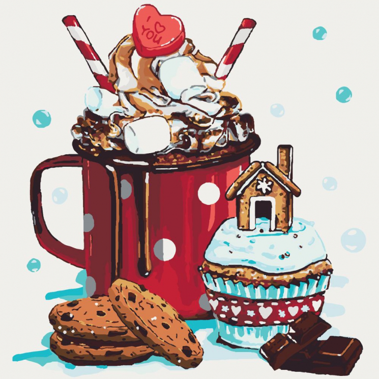 Картина за номерами Натюрморт "Смак дитинства" 40х40 см Ідейка KHO5532 (4820143947255) (474976)