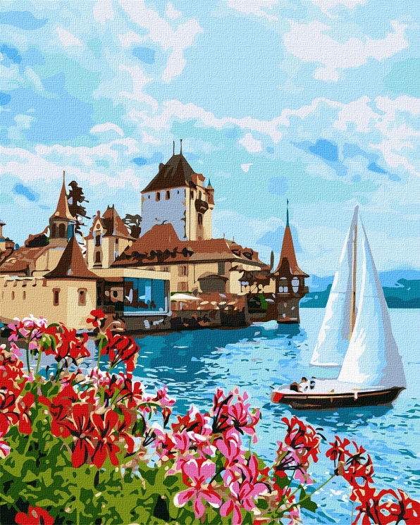 Яскрава Швейцарія. Картина за номерами. 40х40 см (Укр) Ідейка (4823104334446) (481680)