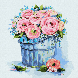 Картина за номерами "Букет елегантних троянд" 25*25 см KHO3126