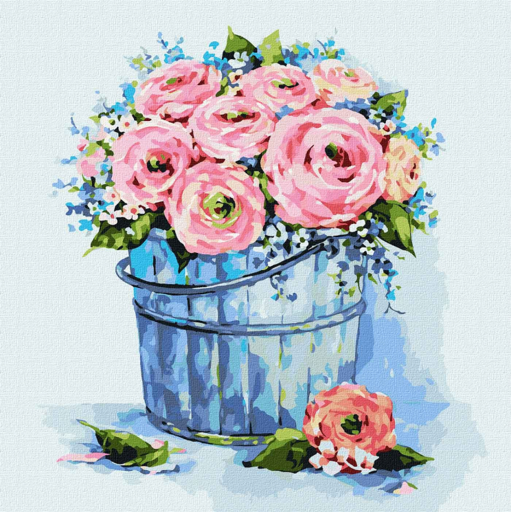 Картина за номерами "Букет елегантних троянд" 25х25 см Ідейка KHO3126 (4823104326199) (474380)