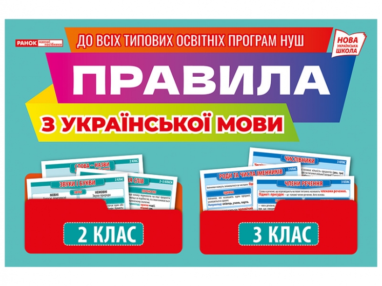 НУШ Українська мова 2-3 клас. Правила. Демонстраційний матеріал (Укр) Ранок (4823076147976) (409680)