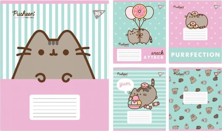 Зошит 18 аркушів лінія Yes Pusheen Candy