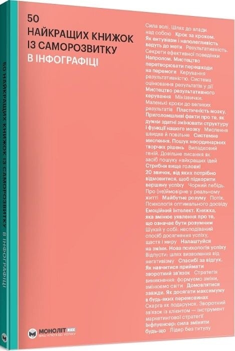 50 найкращих книжок із саморозвитку в інфографіці (Укр) Моноліт-Bizz (9786175772096) (563083)